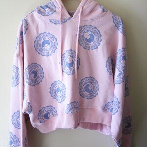 Monchhichi Pink Cropped Hooded Sweat Shirt, NEW